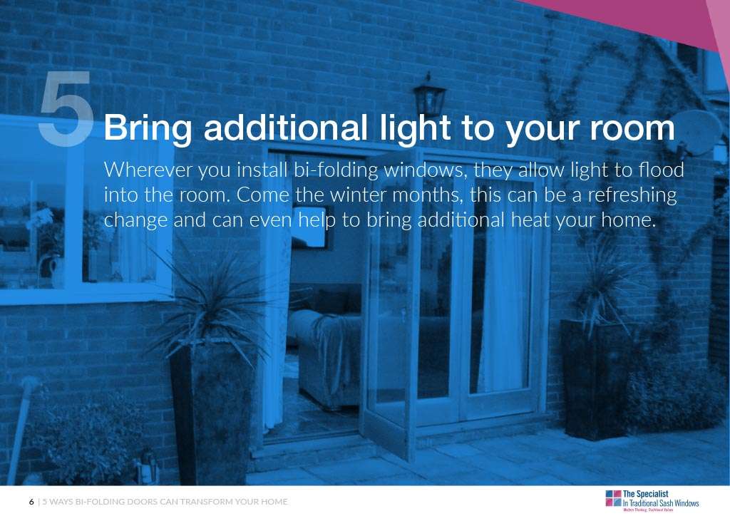 bi folding windows bring additional light to your room